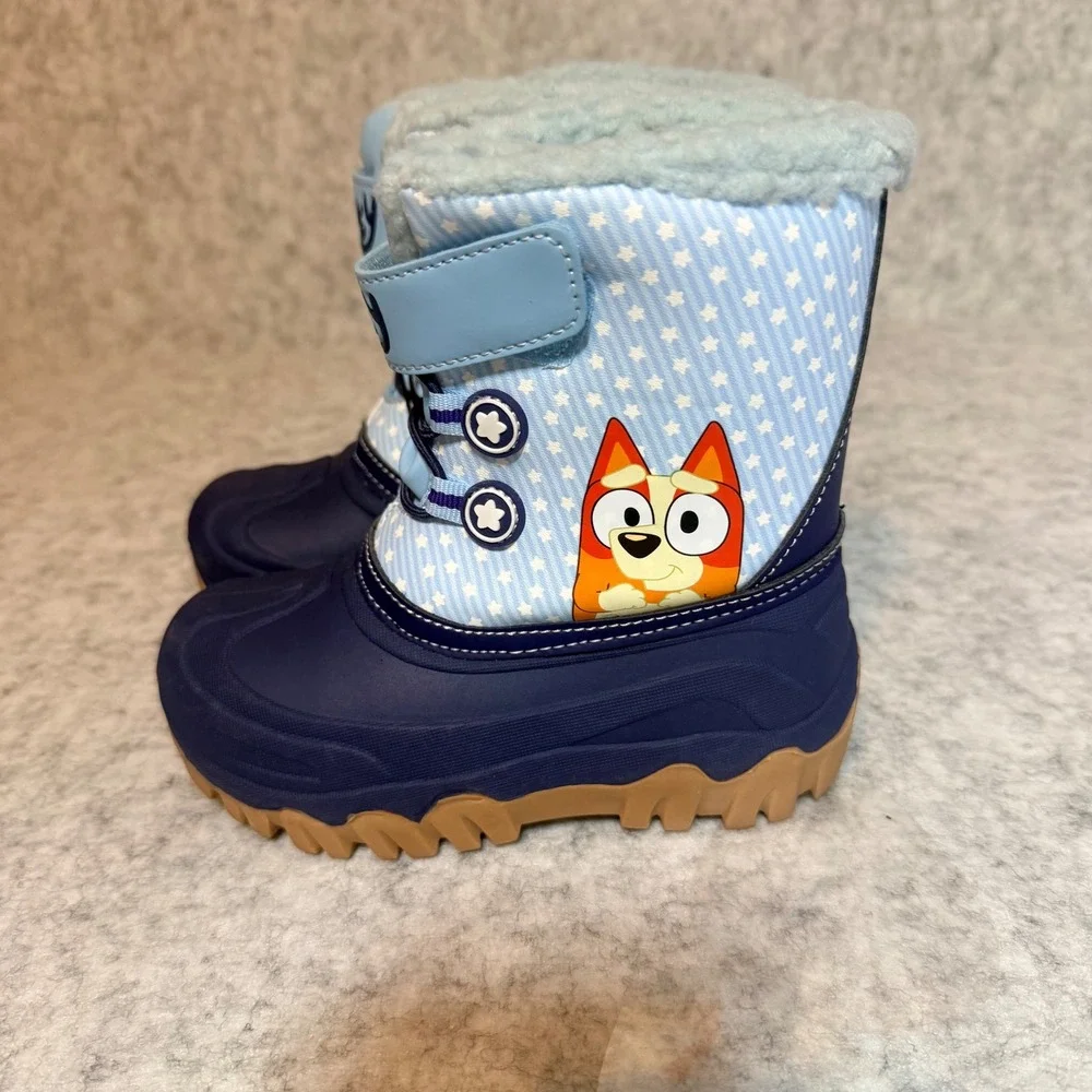 Bluey Snow Boots Toddler Girls Size 9 Blue Waterproof Thinsulate Winter Boots